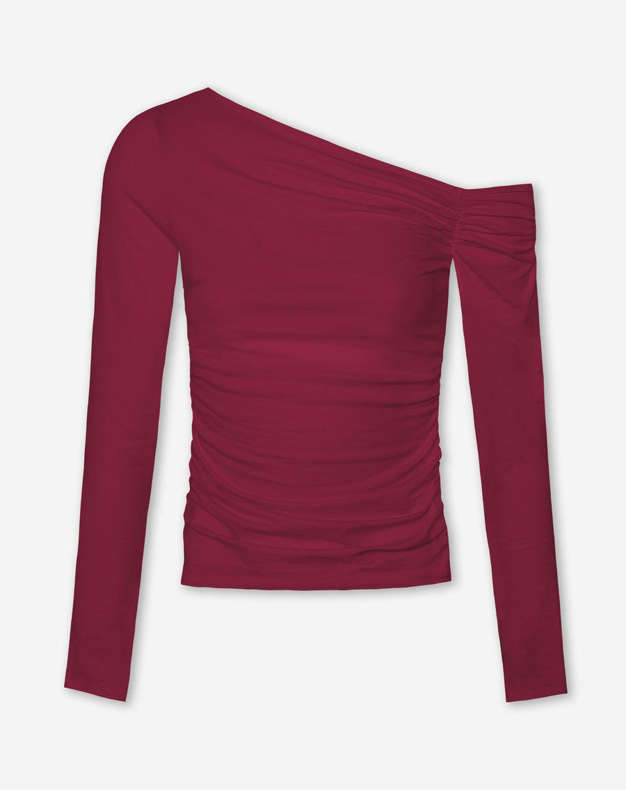 Culture® | Off-shoulder Ruched Top - Burgundy