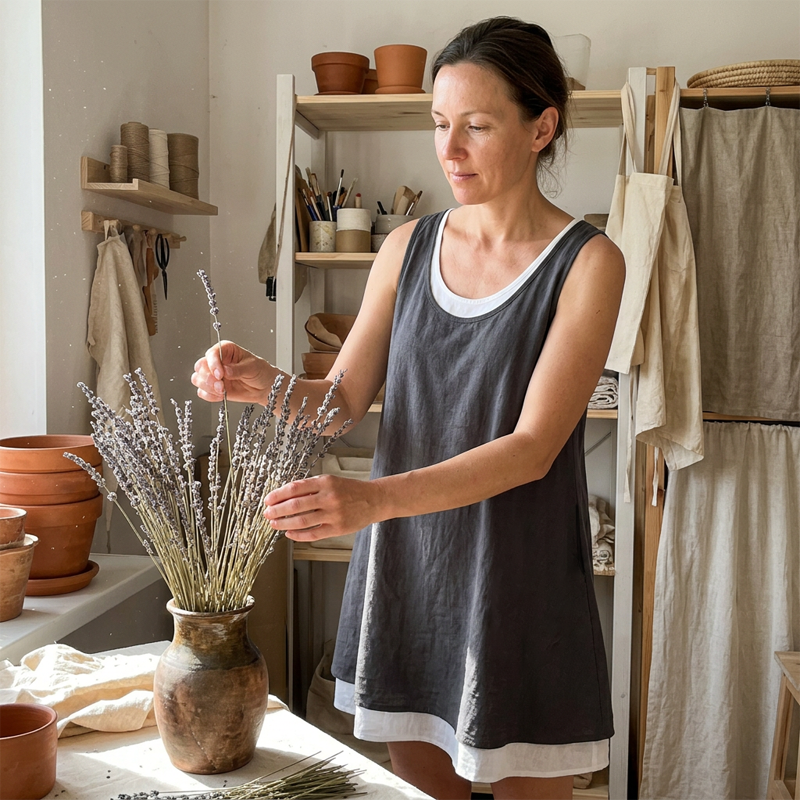 Culture® | Layered Linen-Blend Summer Dress