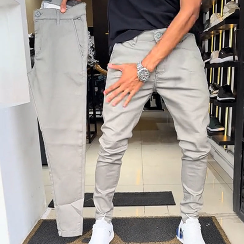 Men’s Slim-Fit Casual Solid Colour Pants