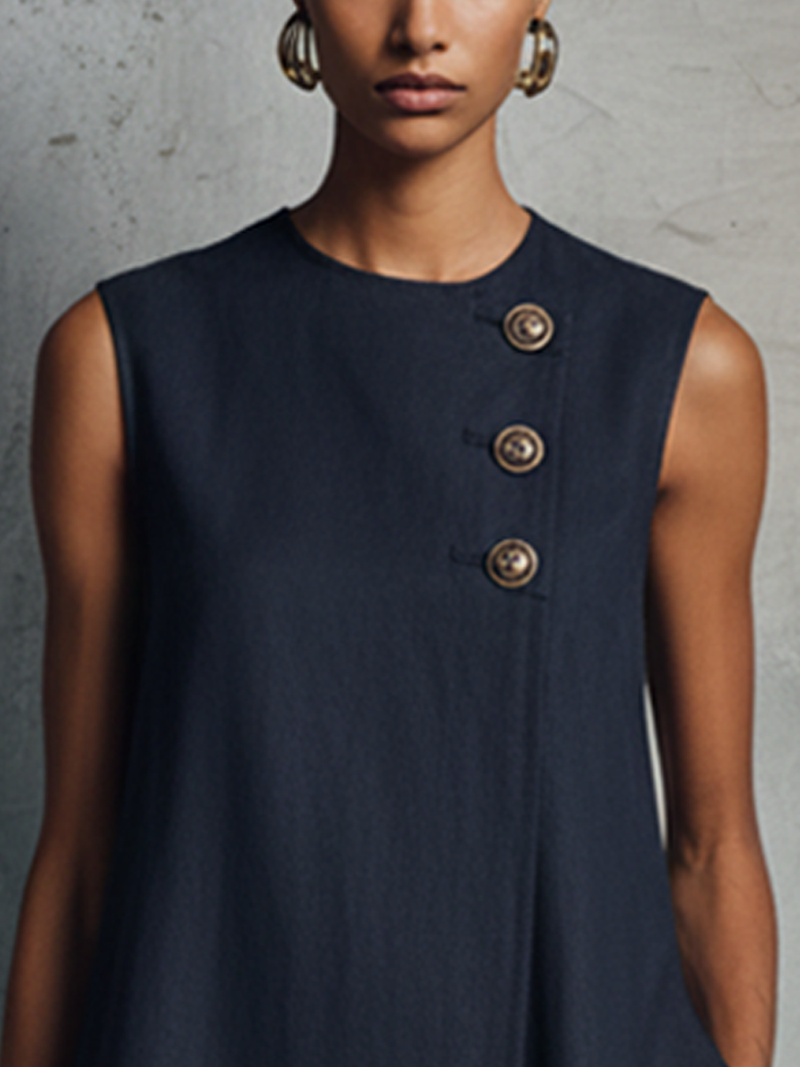 Culture® | Asymmetric Button Mini Dress