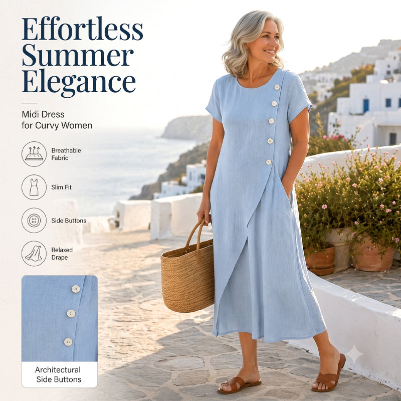 Culture® | Asymmetrical Button Midi Dress