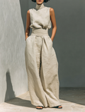 Culture® | Cotton and Linen Tank Top & Wide-Leg Pants Set