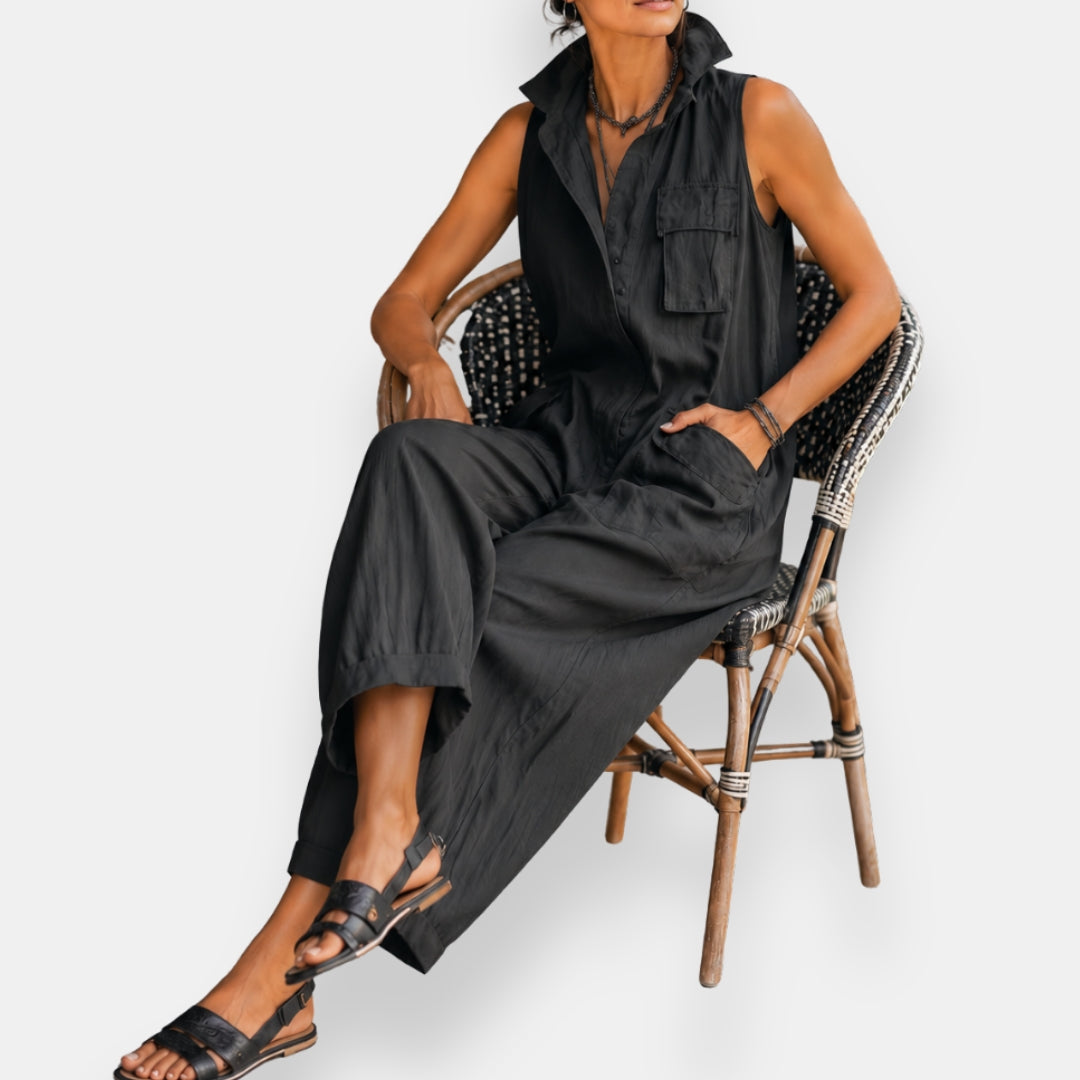 Janice | Cargo Utility Wide-Leg Jumpsuit