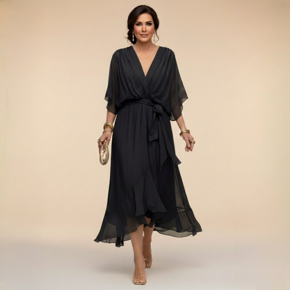 Culture® | Chiffon Dress with V-Neck