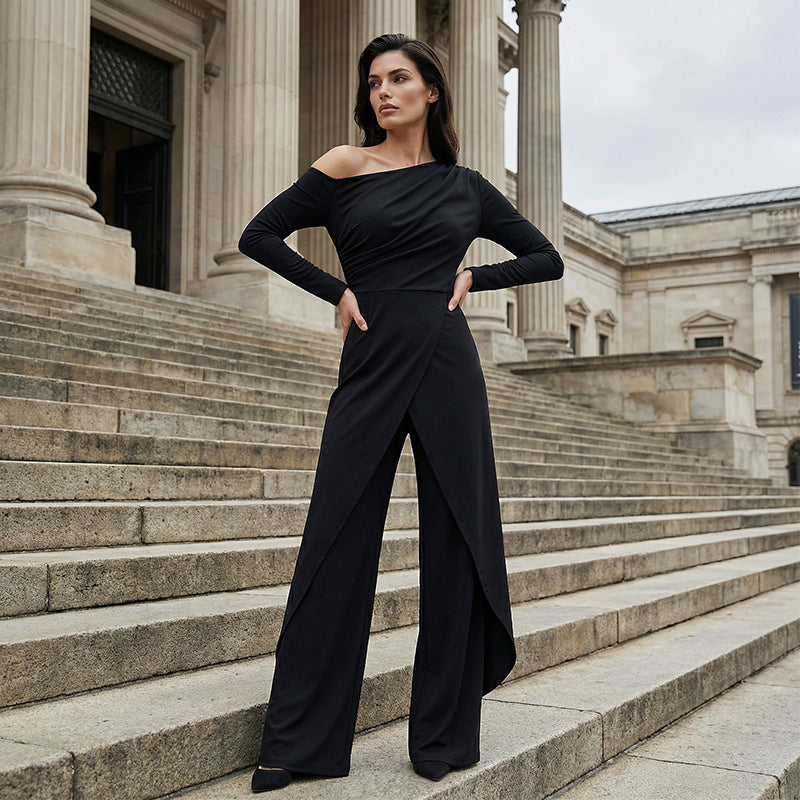 Culture® | Women's Elegant One-Shoulder Jumpsuit