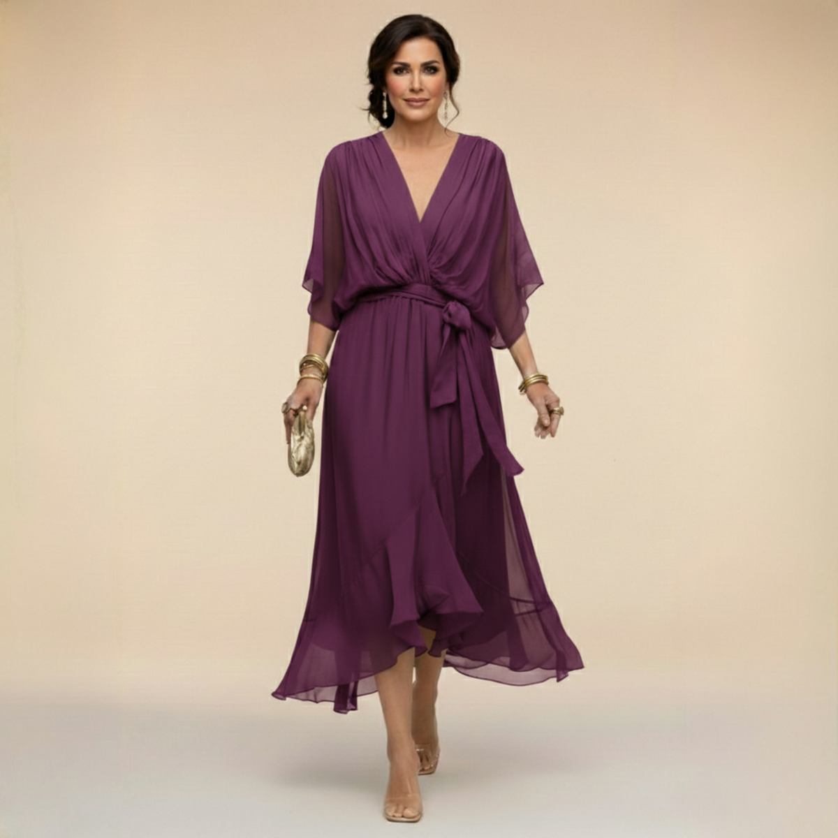 Culture® | Chiffon Dress with V-Neck