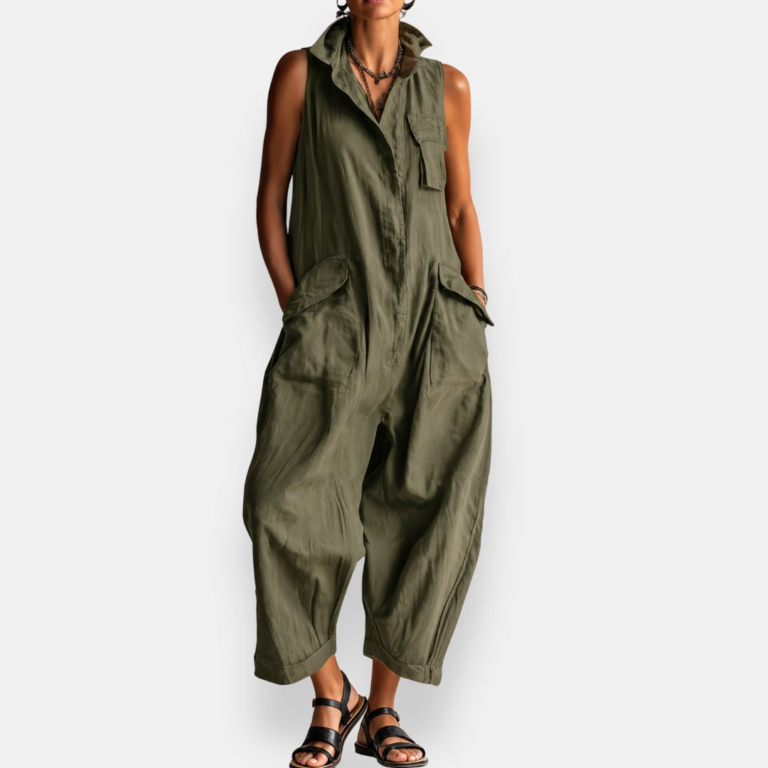 Janice | Cargo Utility Wide-Leg Jumpsuit