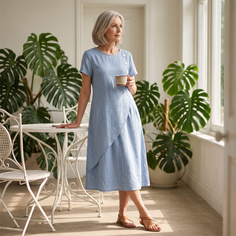 Culture® | Asymmetrical Button Midi Dress