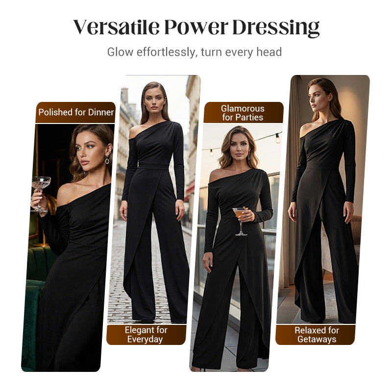 Culture® | Women's Elegant One-Shoulder Jumpsuit