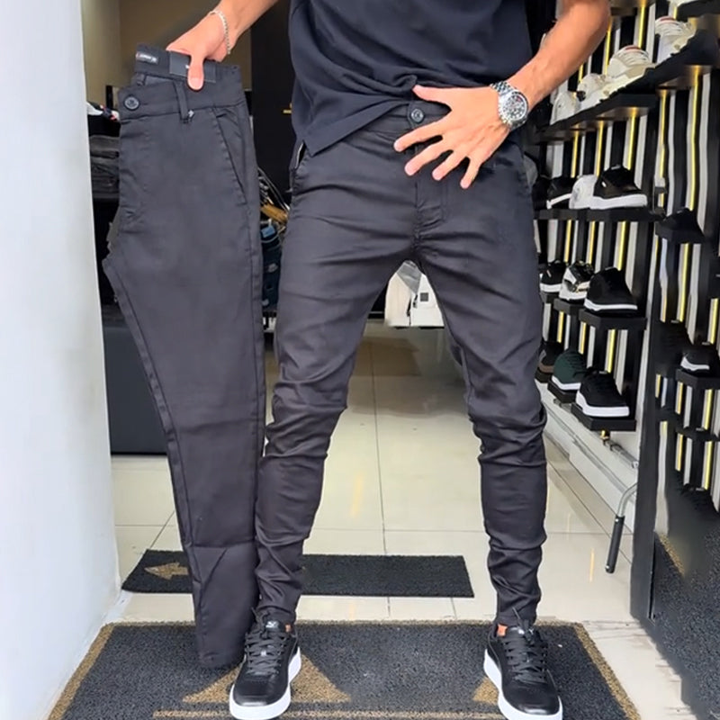 Men’s Slim-Fit Casual Solid Colour Pants