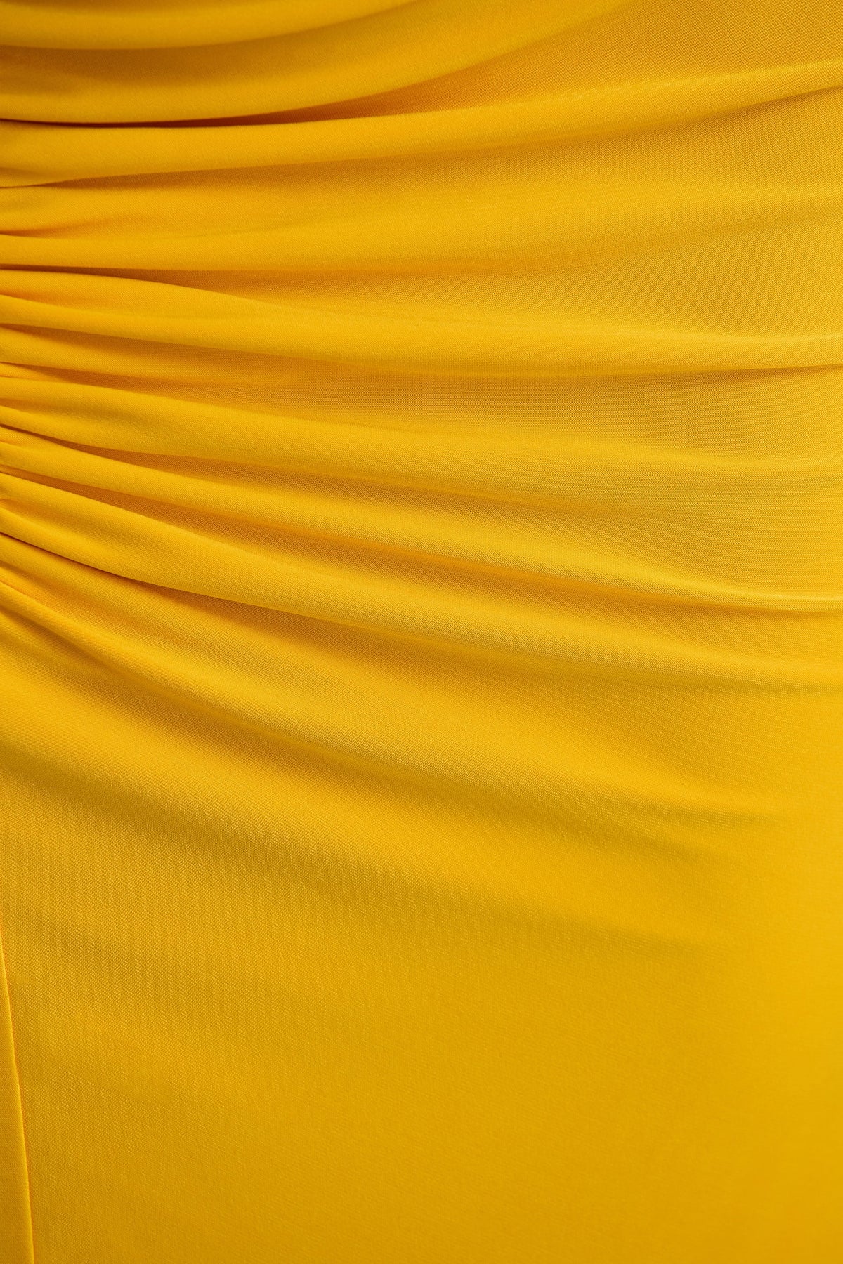 Culture® | Yellow Slashed-Neck Maxi Dress With Ruched Detailing