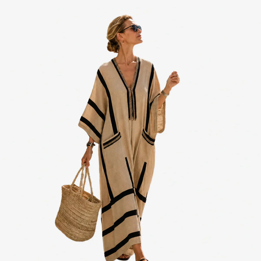 Culture® | Flowing V-Neck Caftan Maxi Dress
