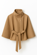 Culture® | High-Neck Belted Cape Jacket