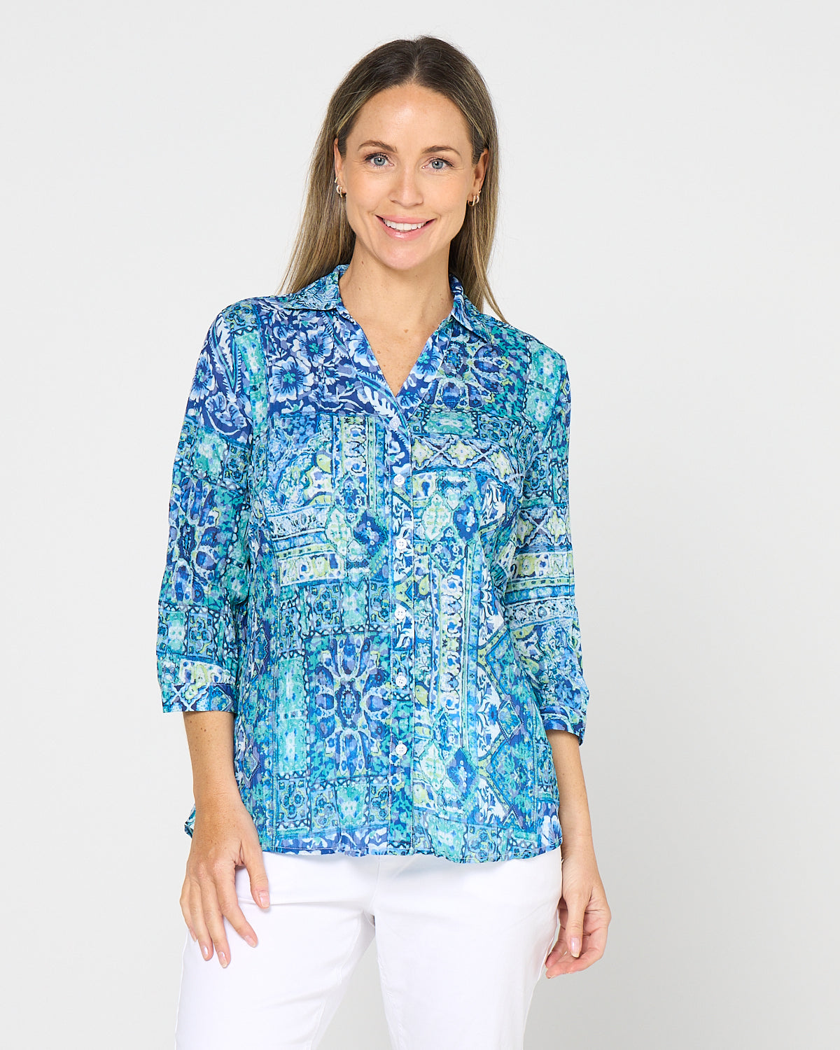 Mirella Shirt - Amalfi Mosaic Blouse
