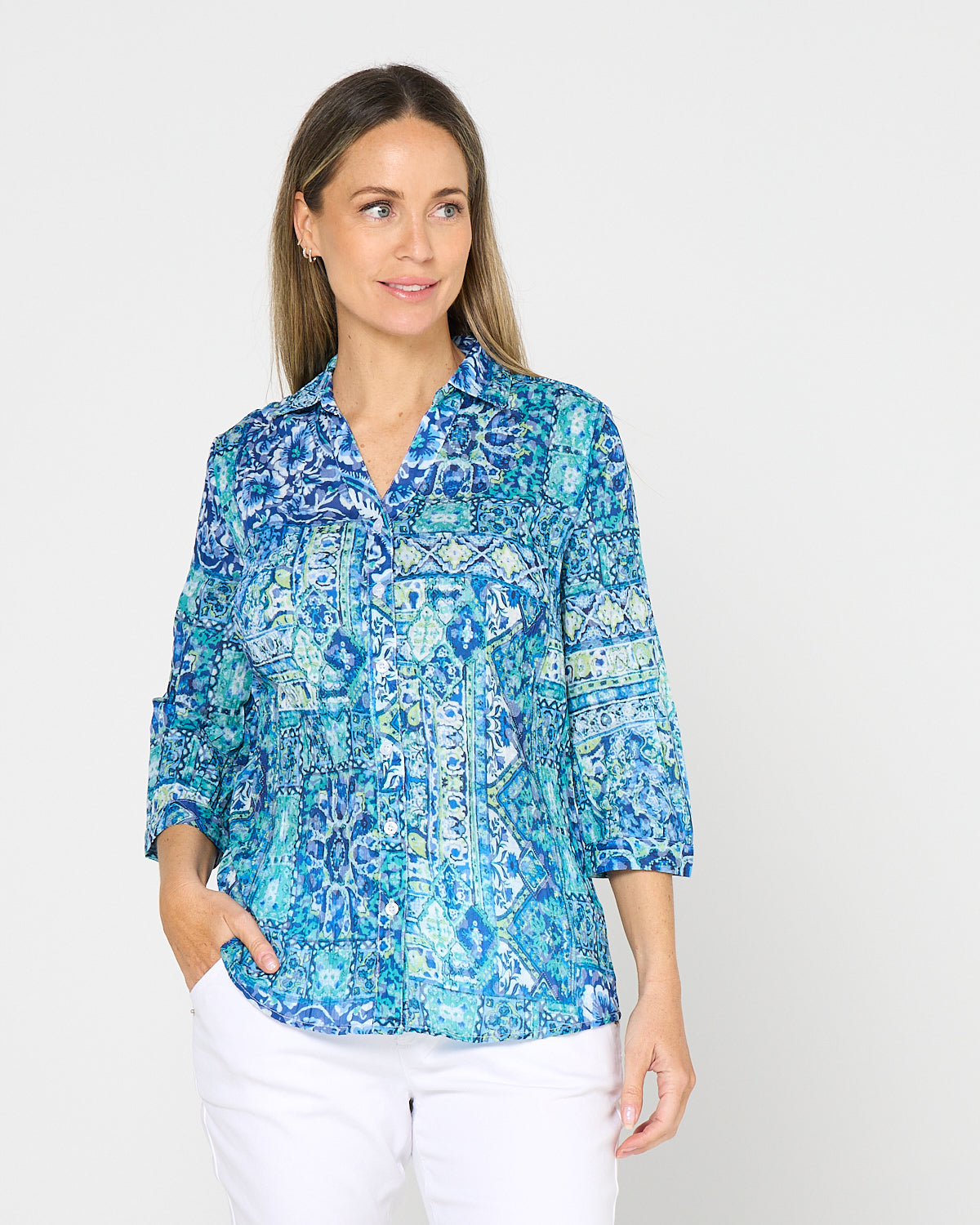 Mirella Shirt - Amalfi Mosaic Blouse