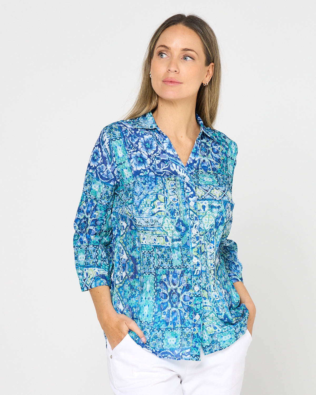 Mirella Shirt - Amalfi Mosaic Blouse