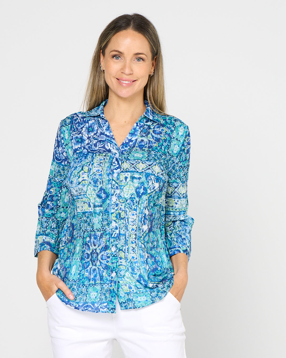 Mirella Shirt - Amalfi Mosaic Blouse