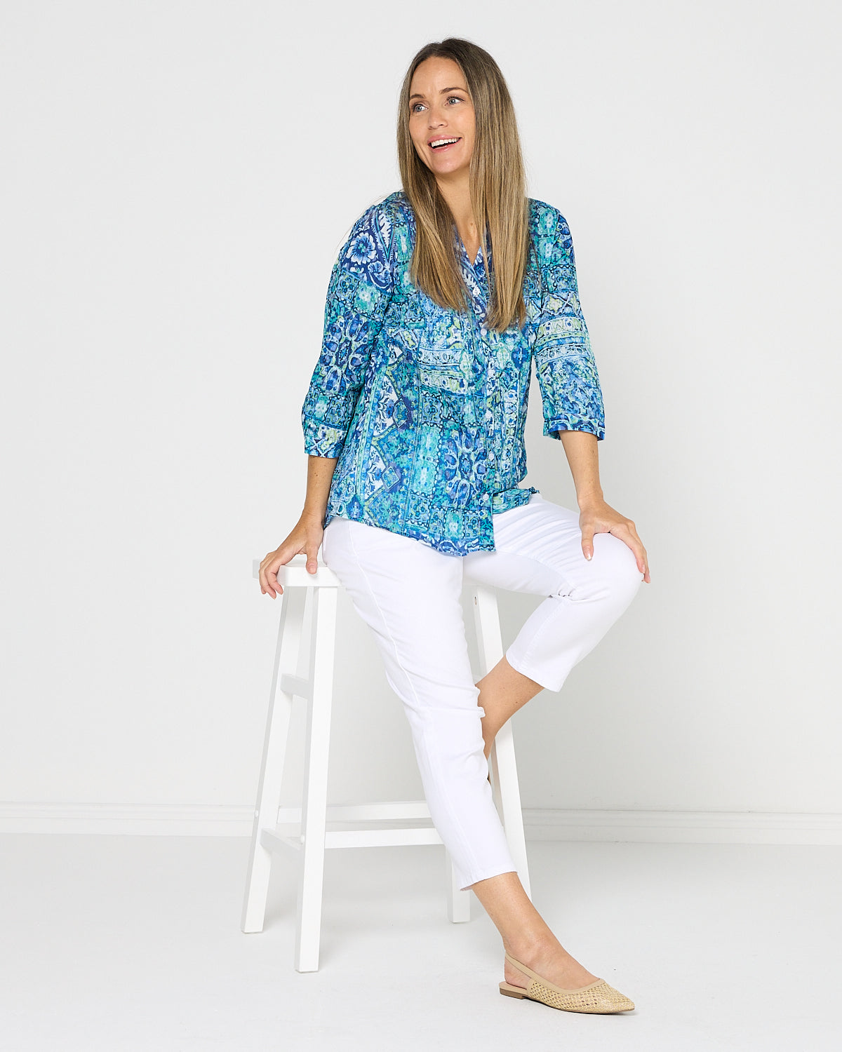 Mirella Shirt - Amalfi Mosaic Blouse