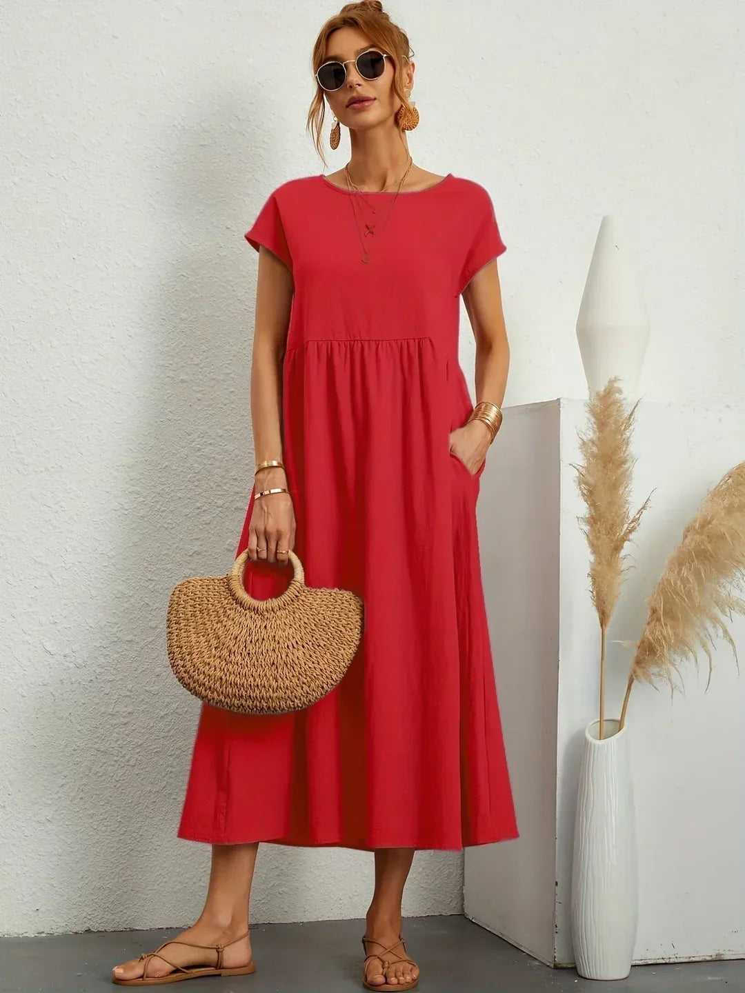 Culture® | Relaxed Cotton Midi Dress