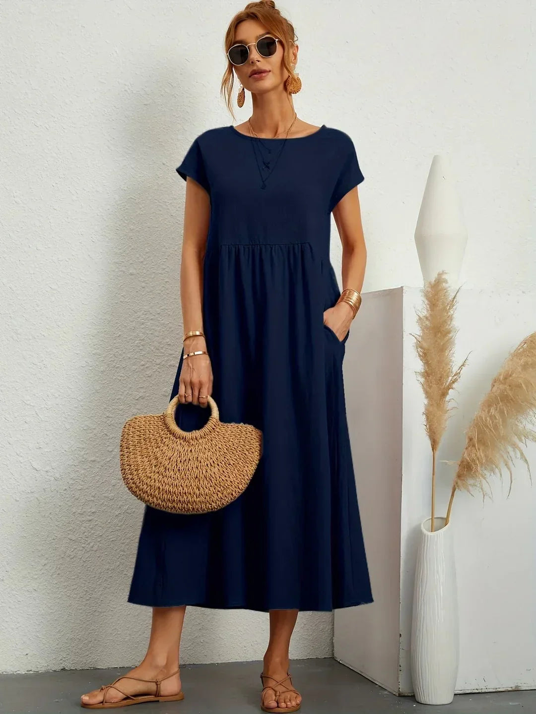 Culture® | Relaxed Cotton Midi Dress
