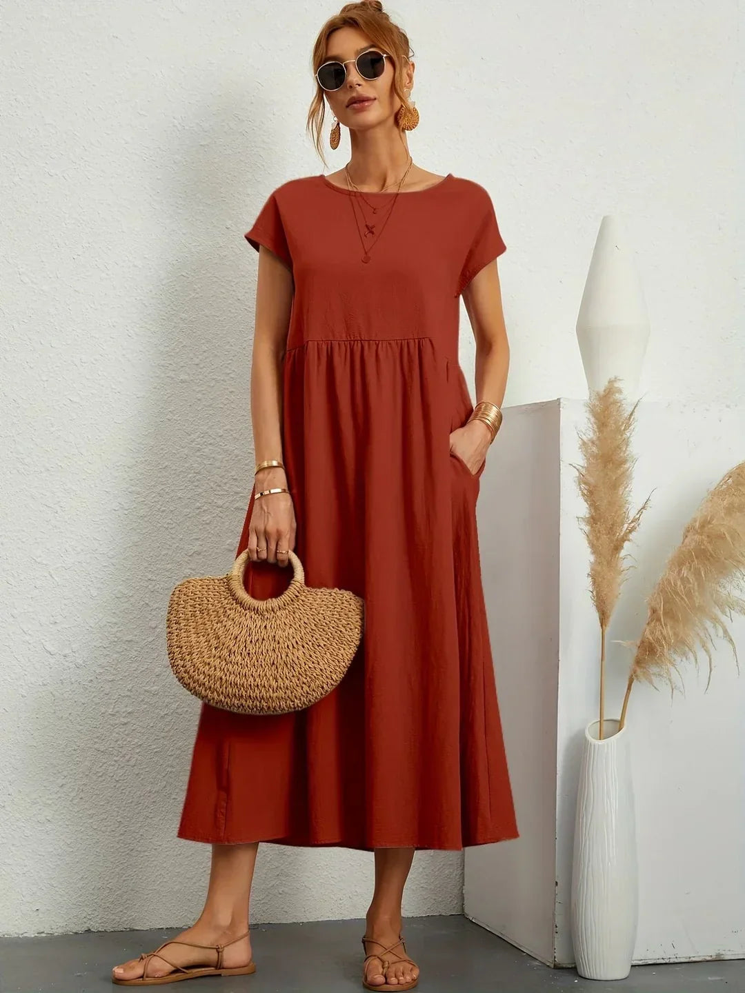Culture® | Relaxed Cotton Midi Dress