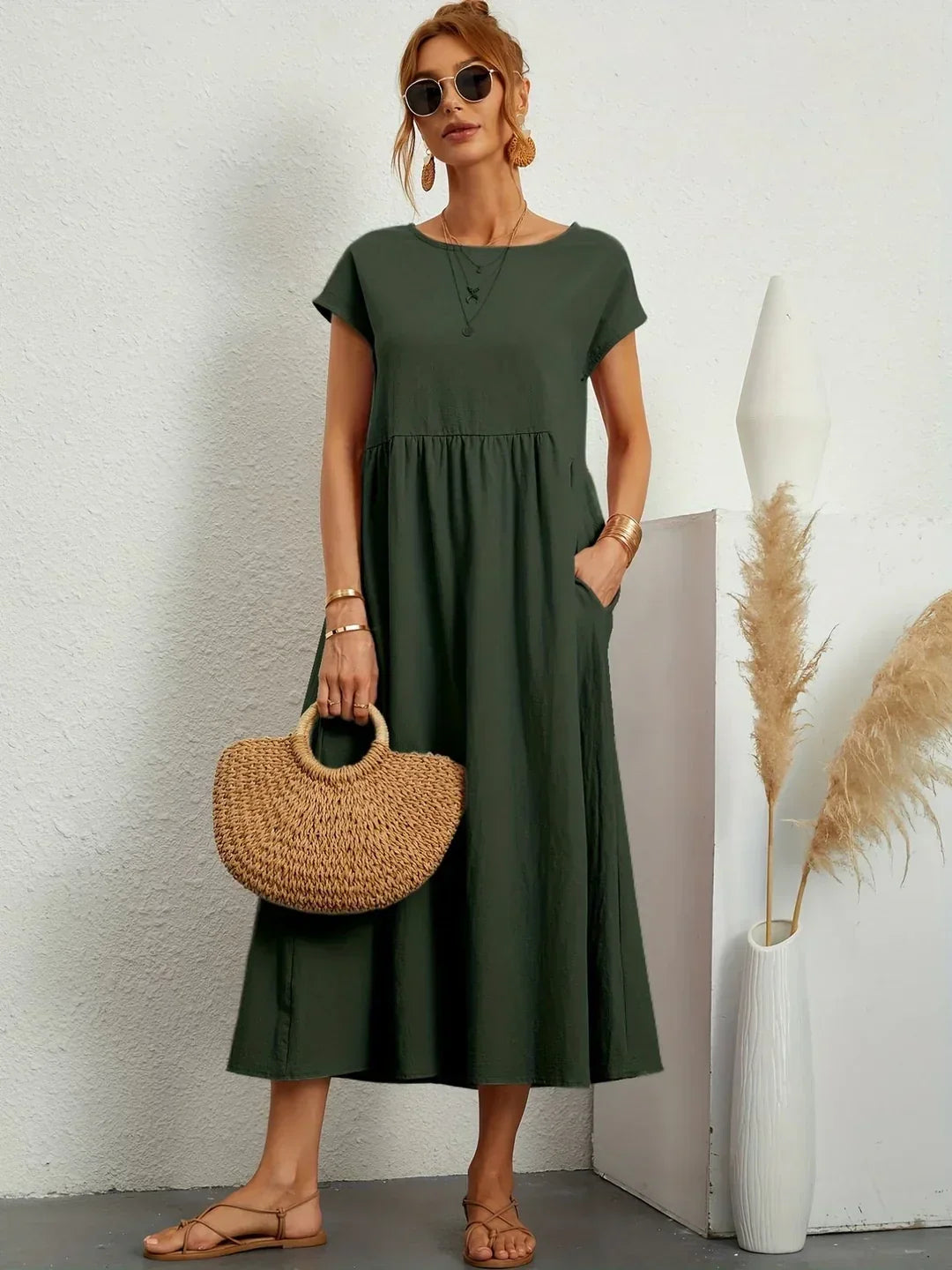 Culture® | Relaxed Cotton Midi Dress
