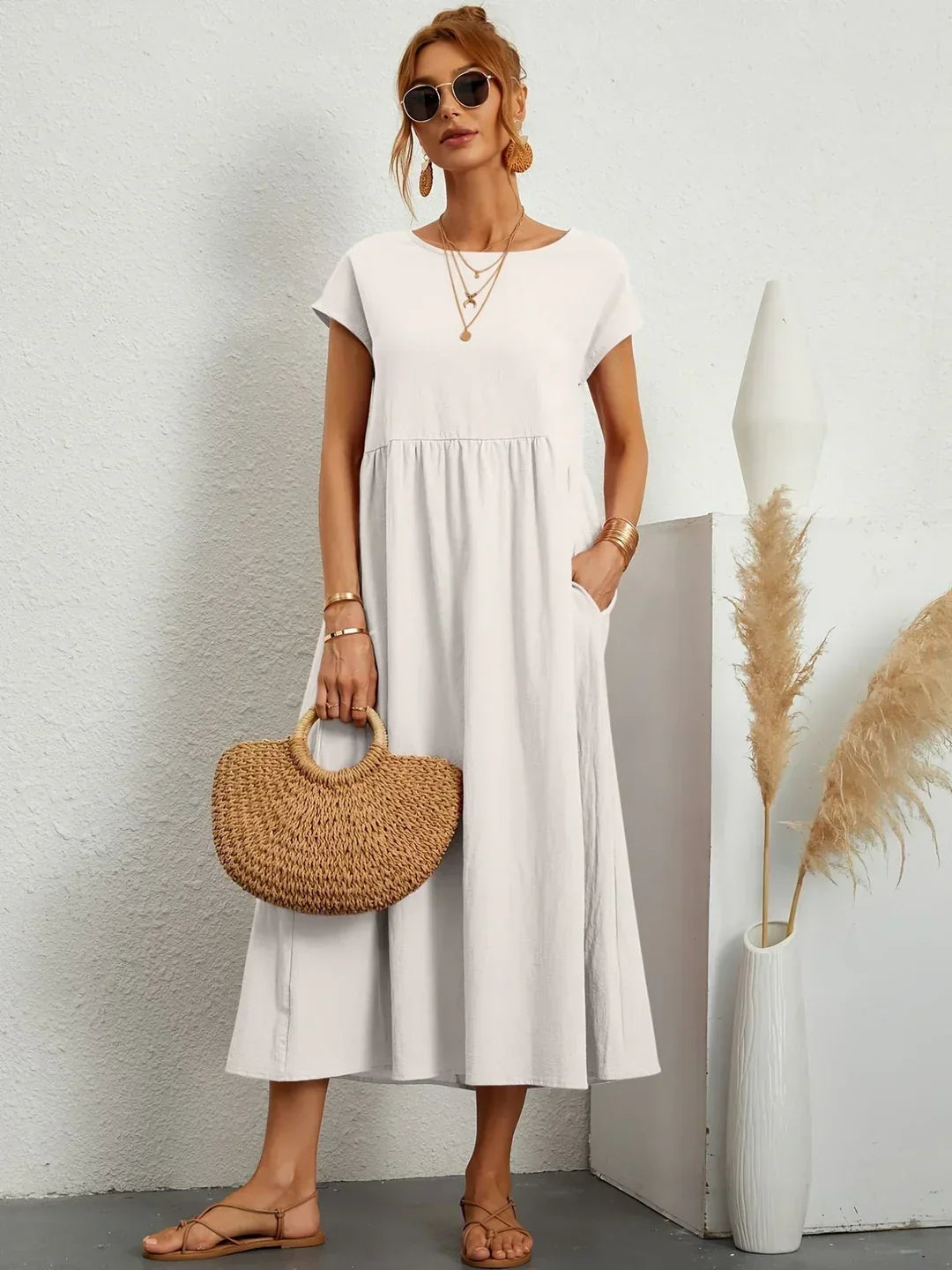 Culture® | Relaxed Cotton Midi Dress