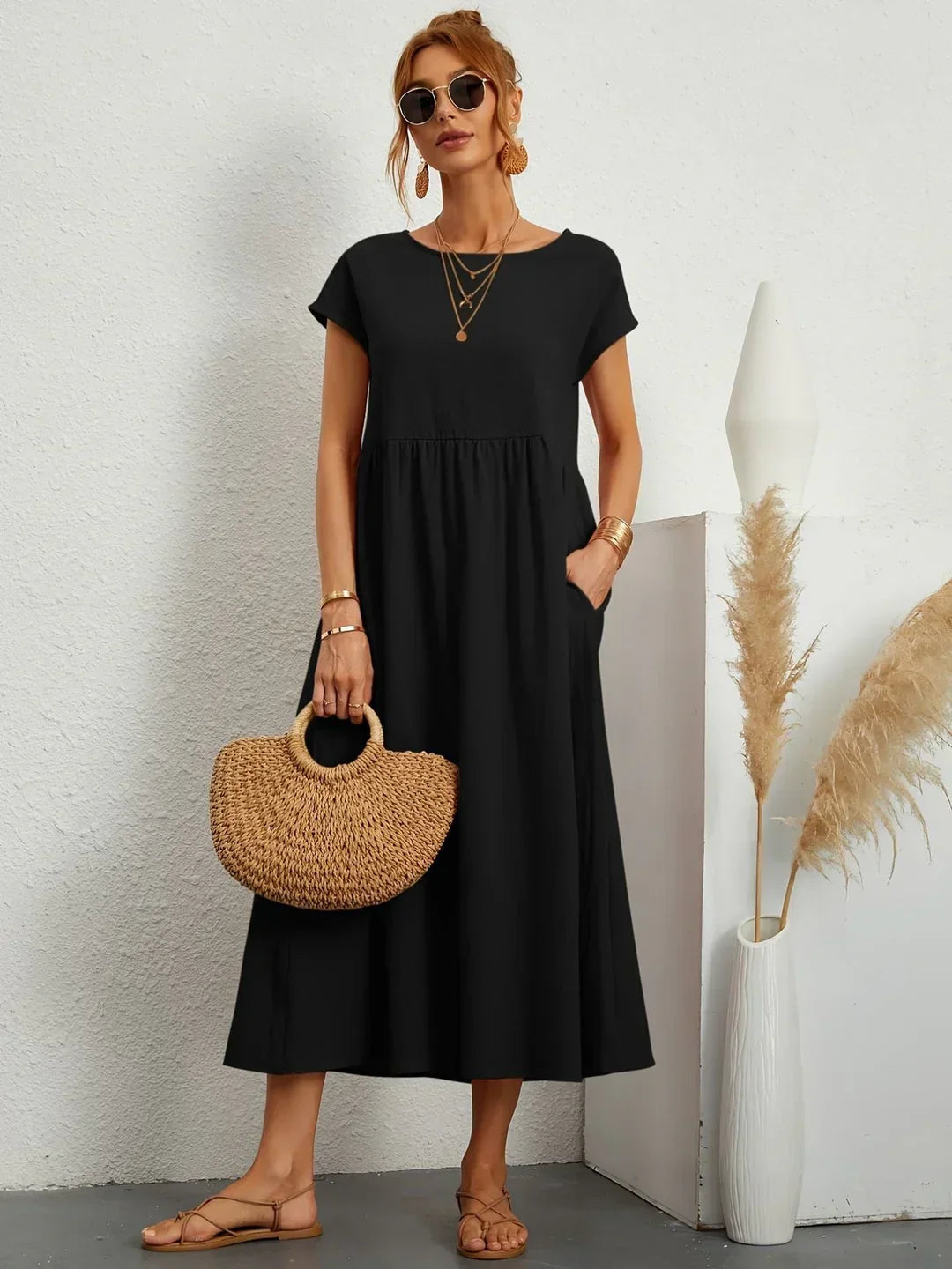 Culture® | Relaxed Cotton Midi Dress