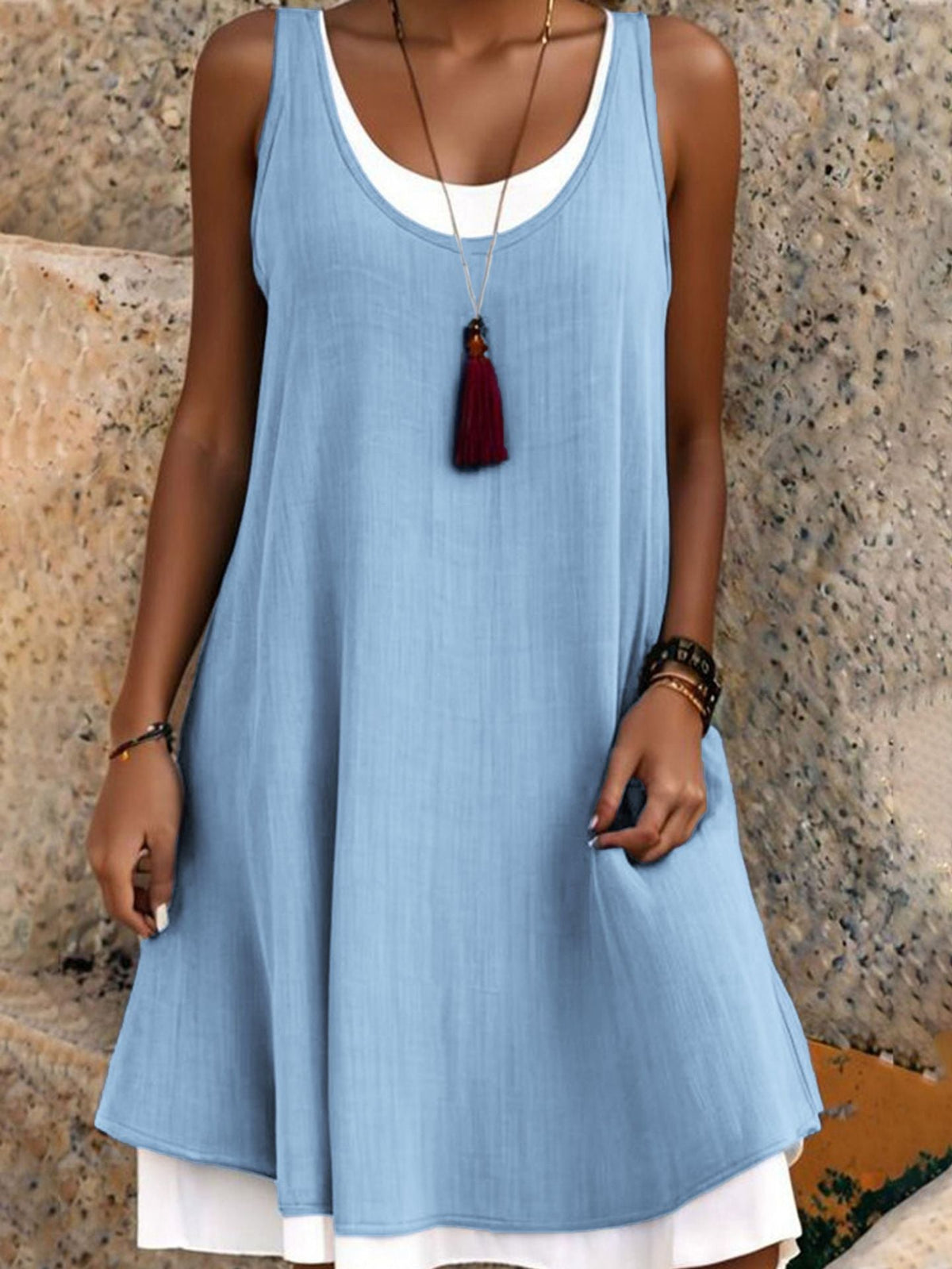 Culture® | Layered Linen-Blend Summer Dress