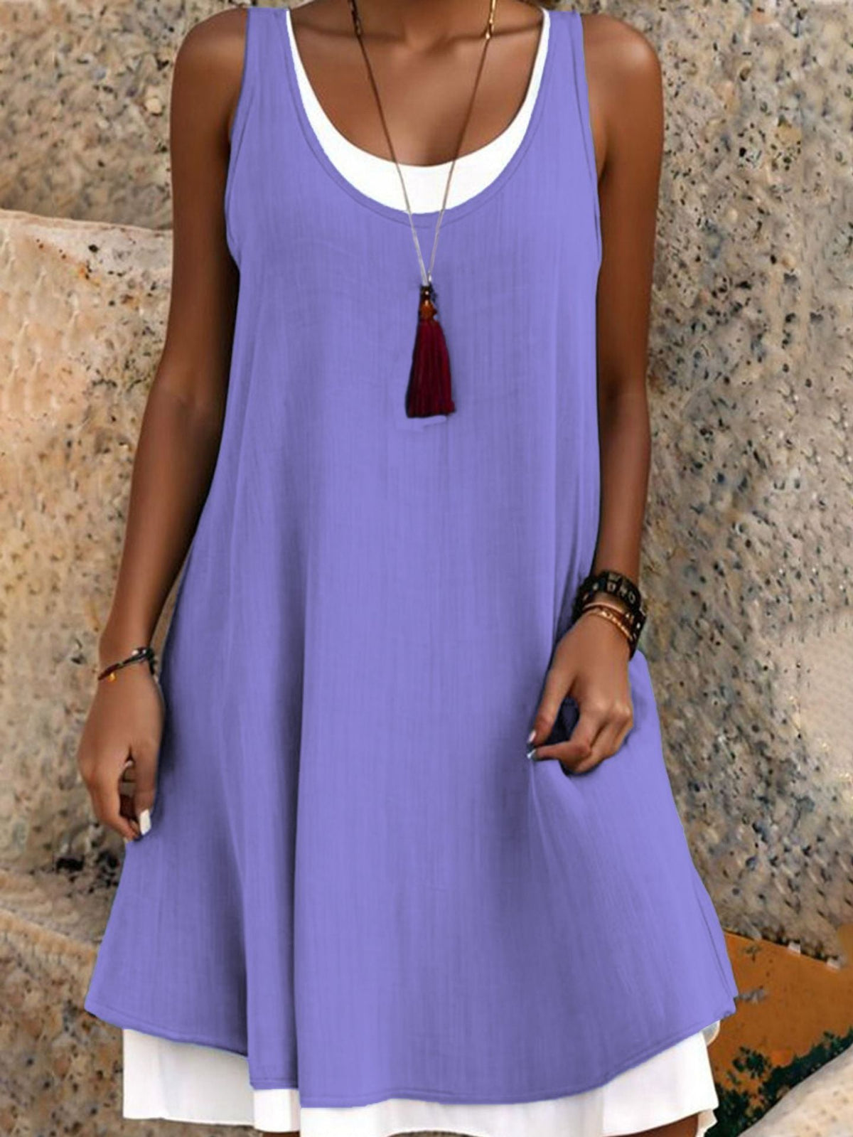 Culture® | Layered Linen-Blend Summer Dress