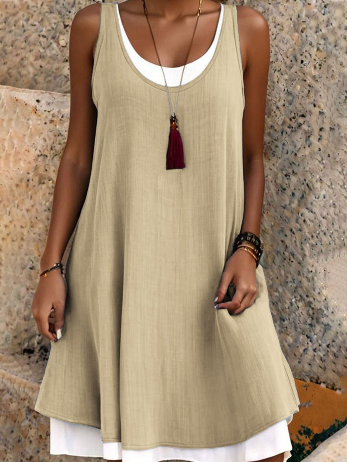 Culture® | Layered Linen-Blend Summer Dress
