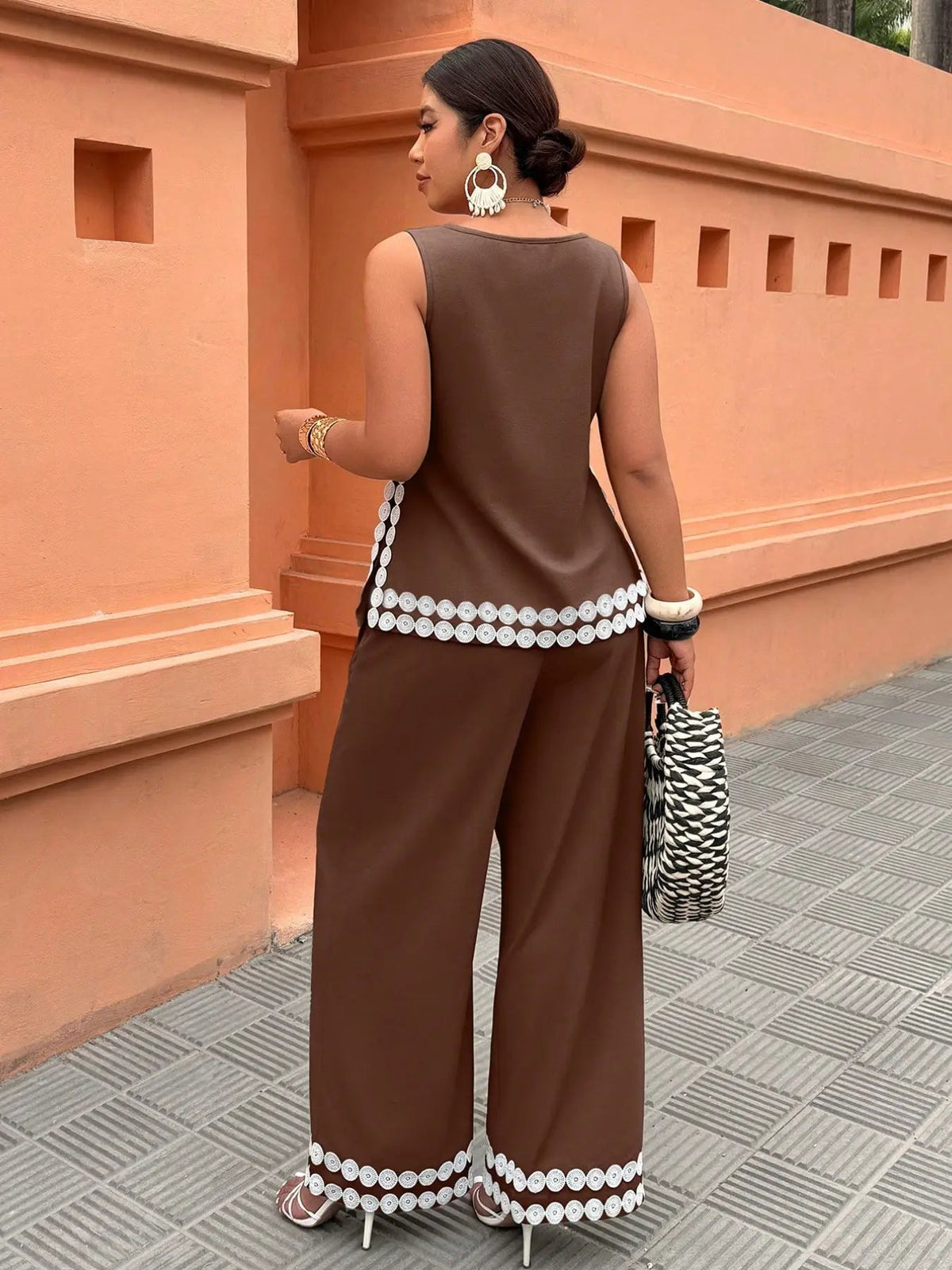 Culture® |  Contrast-Trim Two-Piece Wide-Leg Set