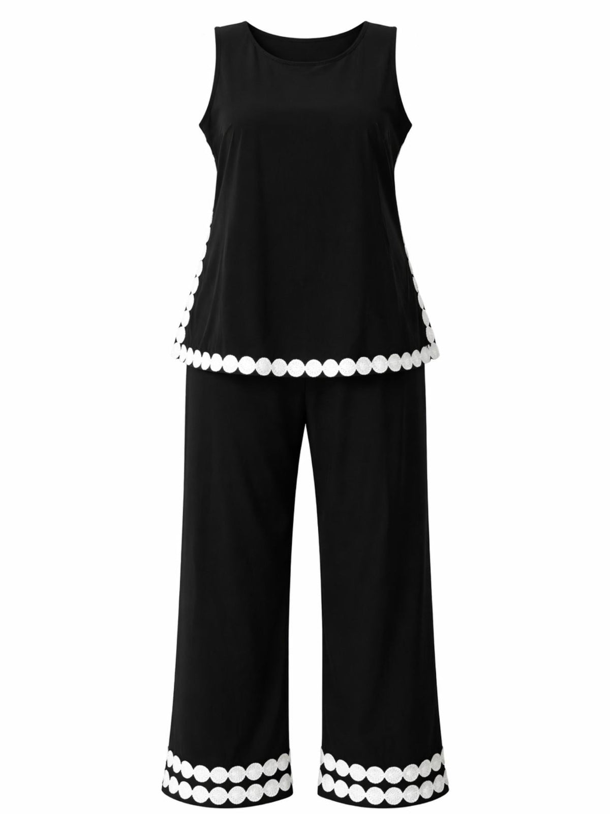 Culture® |  Contrast-Trim Two-Piece Wide-Leg Set