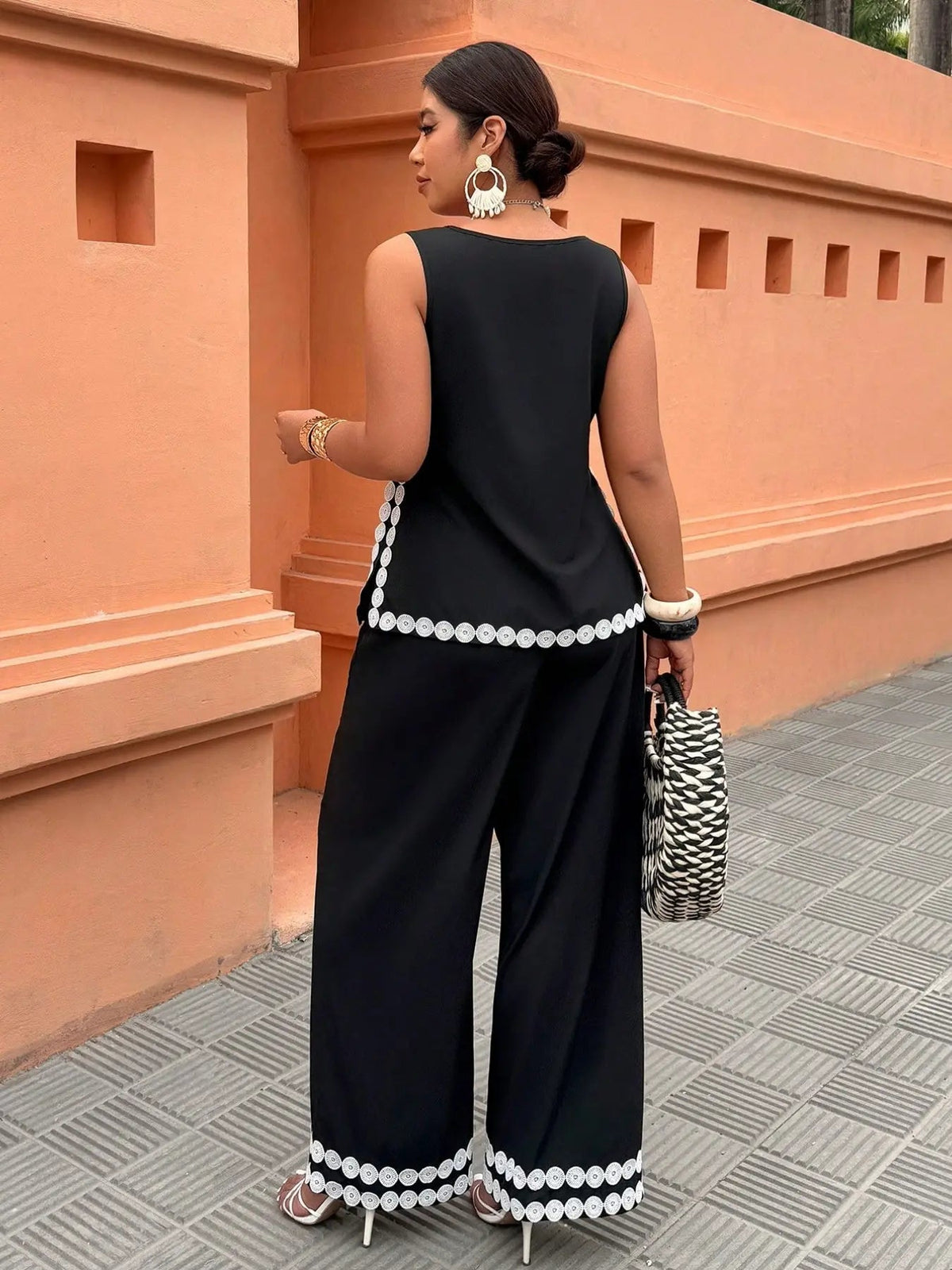 Culture® |  Contrast-Trim Two-Piece Wide-Leg Set