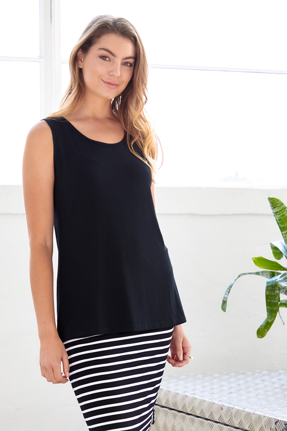 Mellany | Bamboo Tank Top - Black