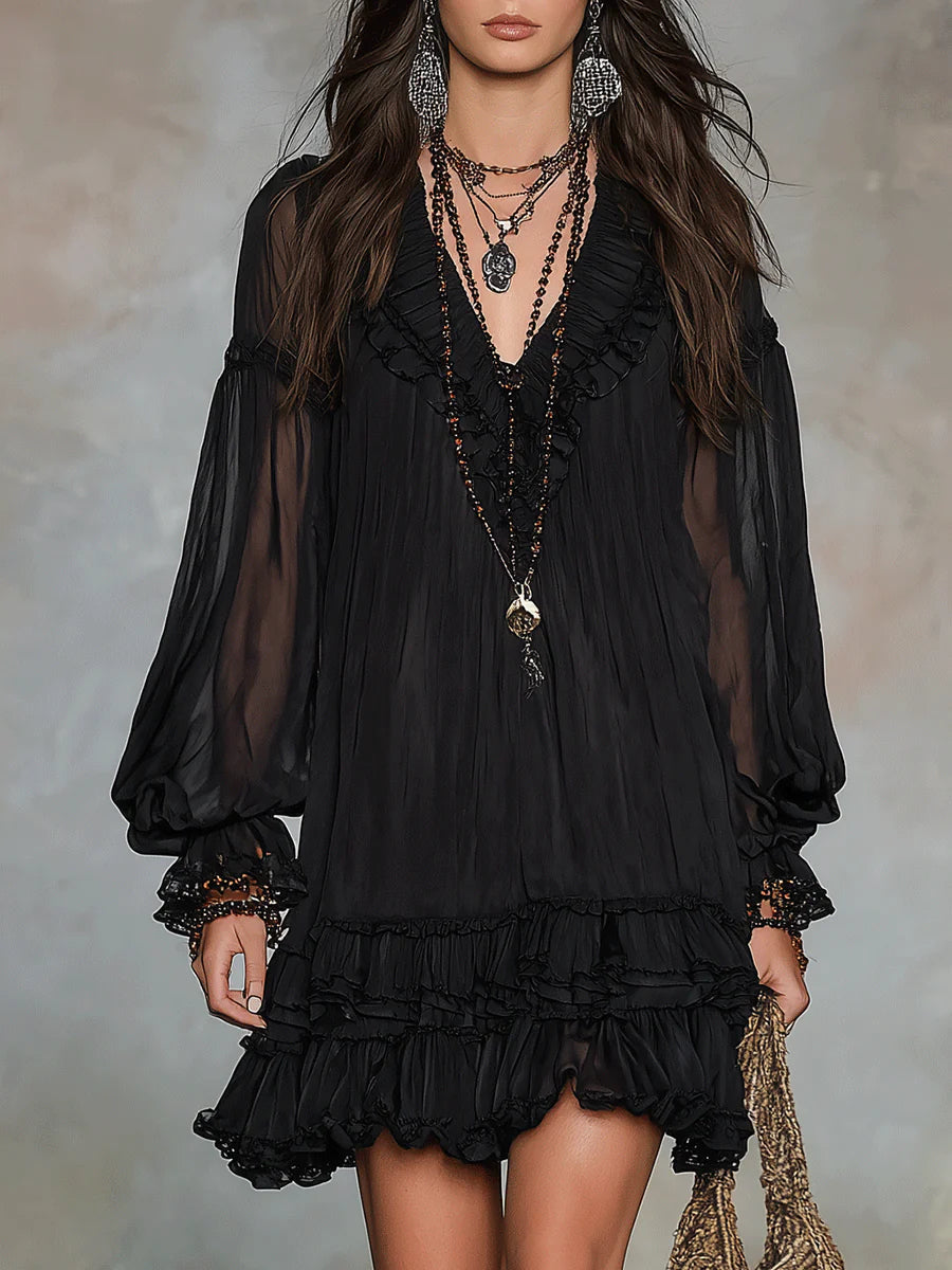 Culture® | Ruffle-Trim A-Line Mini Dress