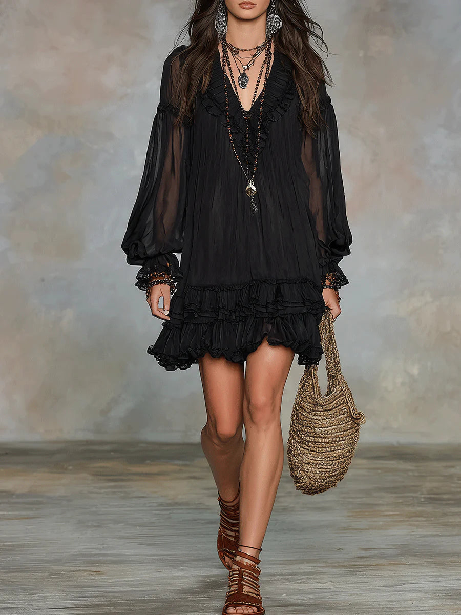 Culture® | Ruffle-Trim A-Line Mini Dress