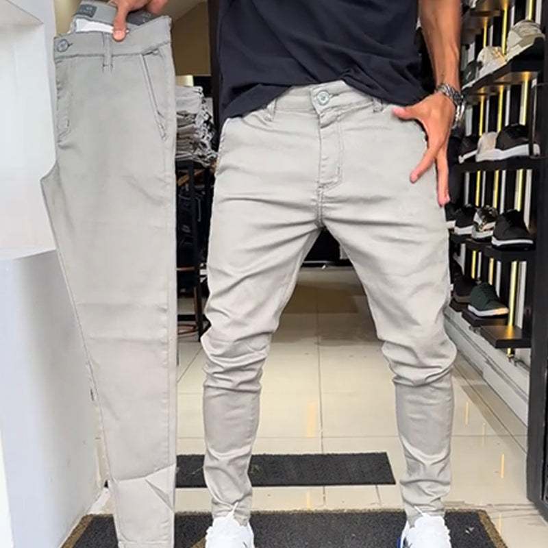 Men’s Slim-Fit Casual Solid Colour Pants