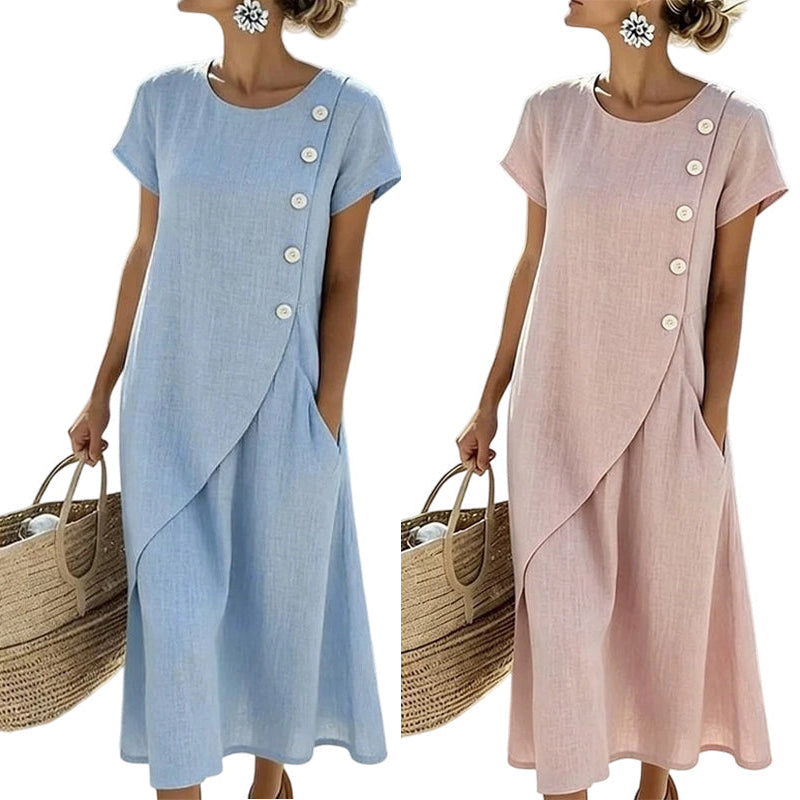Culture® | Asymmetrical Button Midi Dress