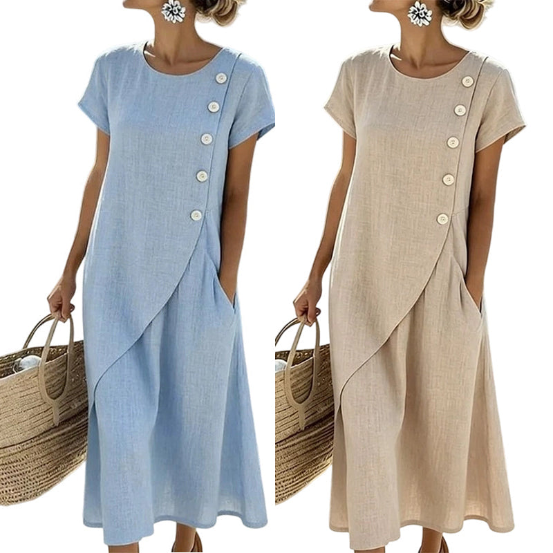 Culture® | Asymmetrical Button Midi Dress