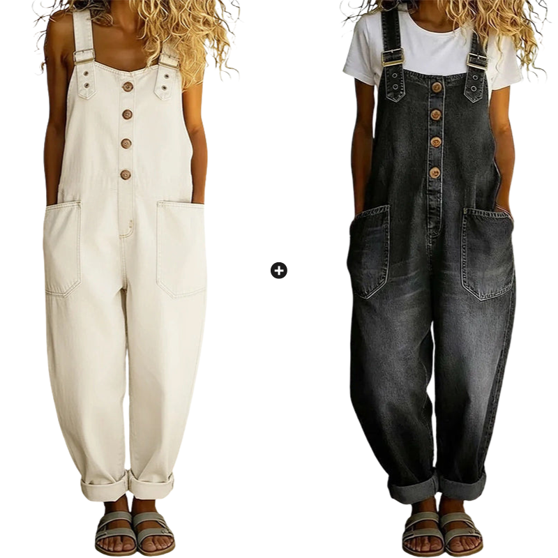 Culture® | Women’s Casual Baggy Denim Overalls with Pockets