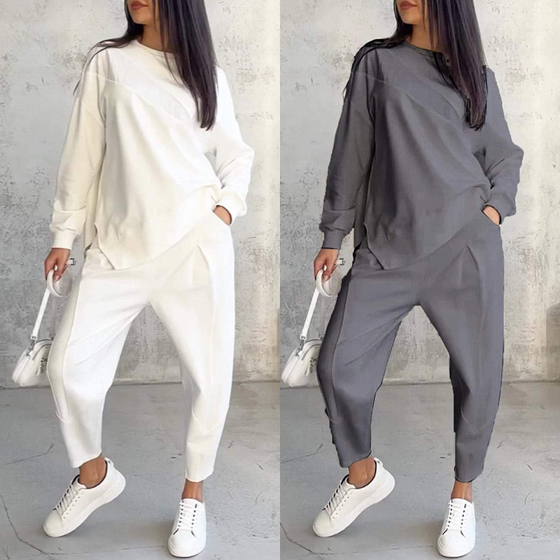 Culture® | Women Long-Sleeve Irregular Sweatshirts & Pants Set