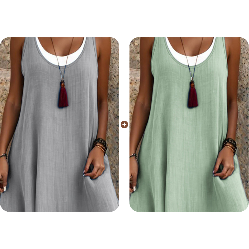 Culture® | Layered Linen-Blend Summer Dress