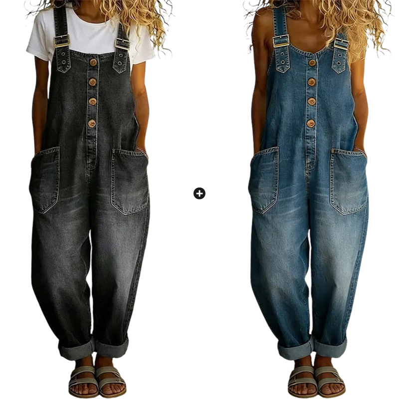 Culture® | Women’s Casual Baggy Denim Overalls with Pockets