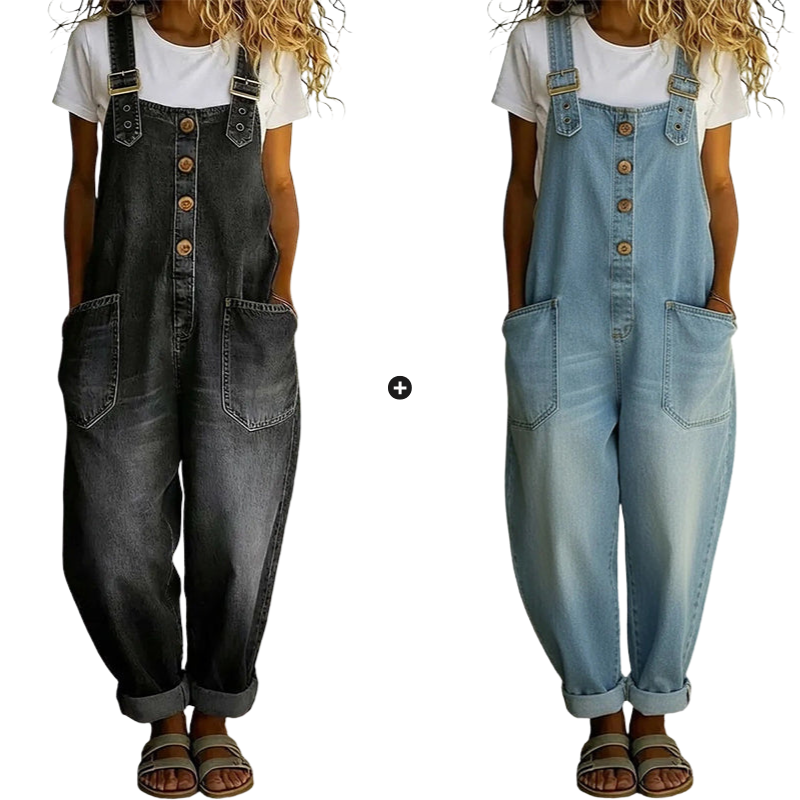 Culture® | Women’s Casual Baggy Denim Overalls with Pockets