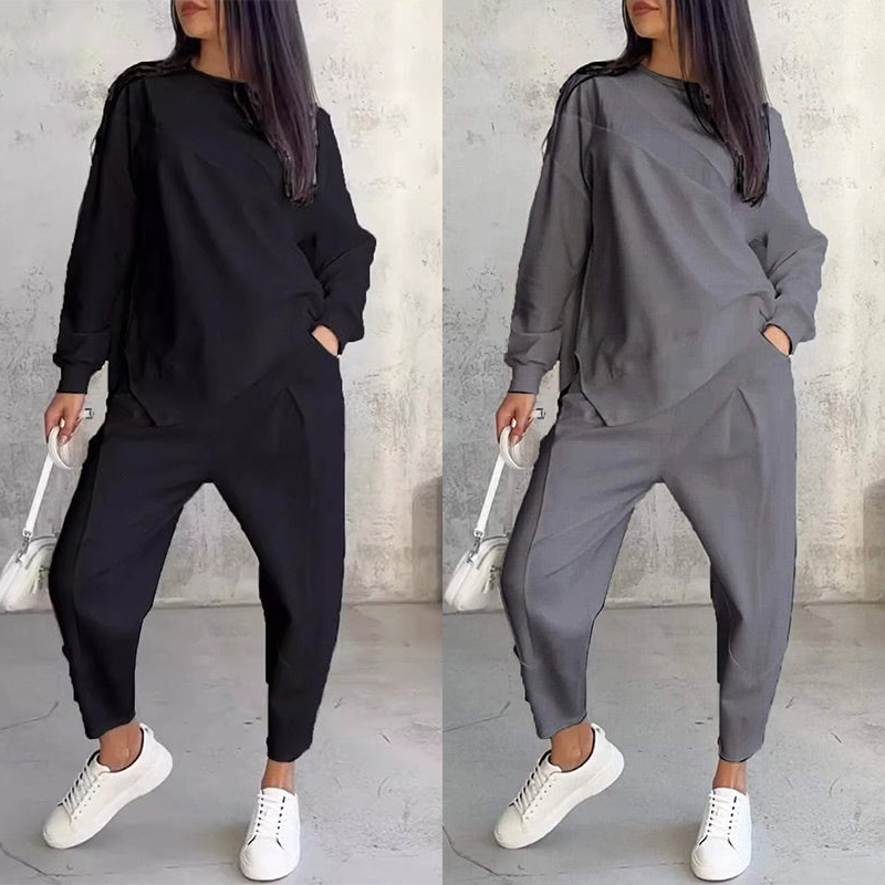 Culture® | Women Long-Sleeve Irregular Sweatshirts & Pants Set