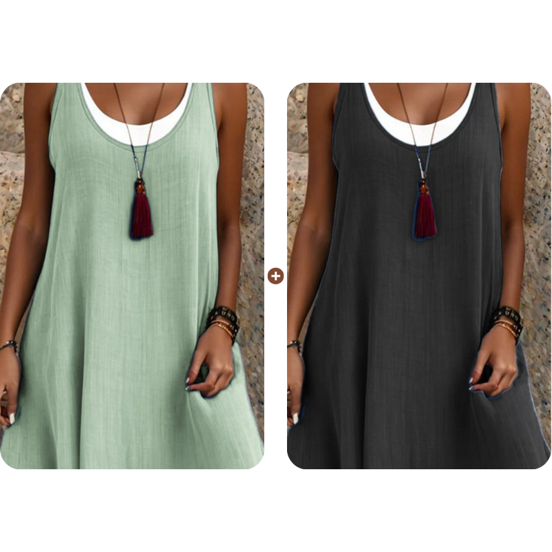Culture® | Layered Linen-Blend Summer Dress
