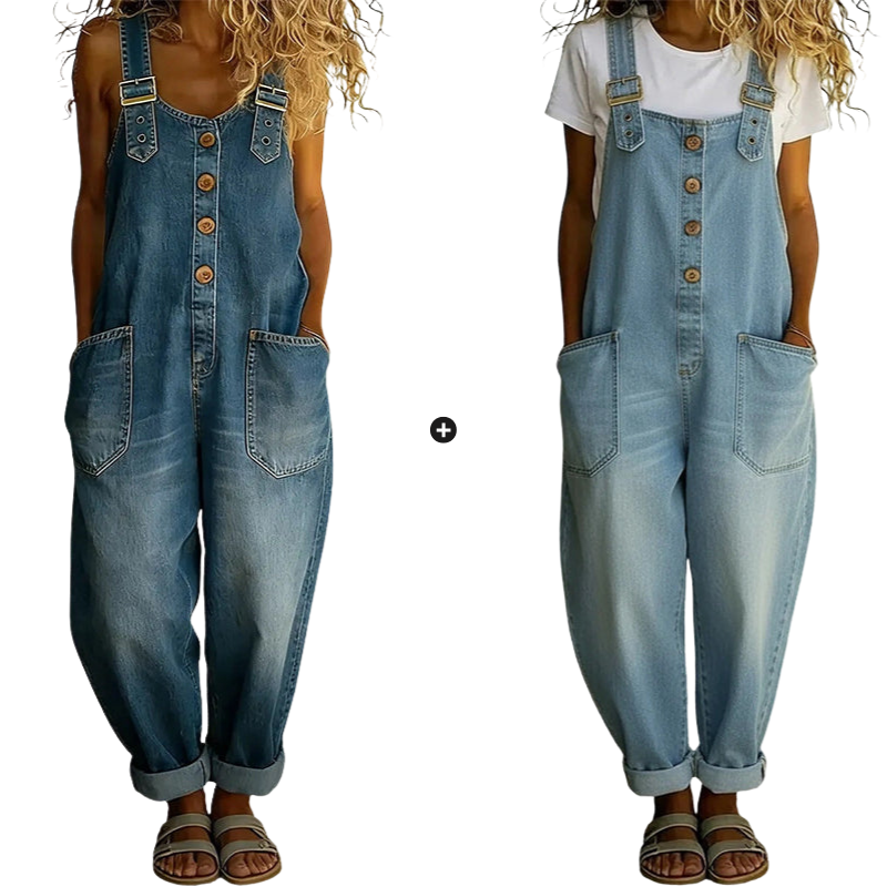 Culture® | Women’s Casual Baggy Denim Overalls with Pockets