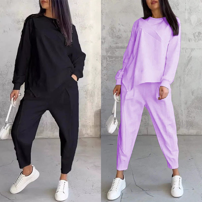 Culture® | Women Long-Sleeve Irregular Sweatshirts & Pants Set