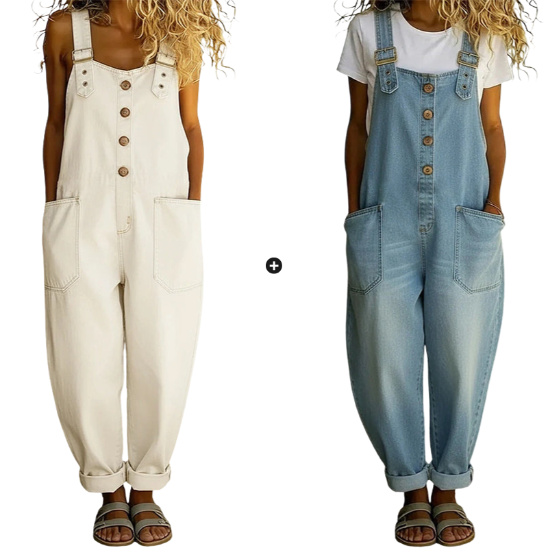 Culture® | Women’s Casual Baggy Denim Overalls with Pockets